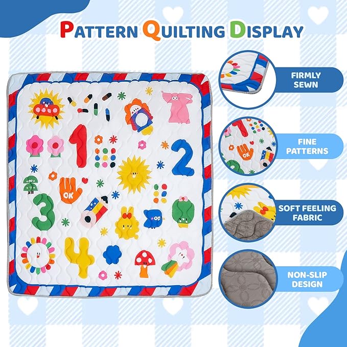 RONGFA Baby Play Mat for Floor, 71'' x 59'' Thicken Foam Soft Padded Mat for Baby, Playpen Mat for Toddlers Infant Kids, Machine Washable, Non-Slip Bottom Safe for Crawling (Number)
