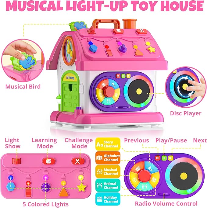 Hurdaos Montessori Toys for 1 Year Old Girls, 1st Present First Birthday Gifts for One Year Old Girl Baby Girl Boy Toy 12-18 Months, Educational Learning Toddler Montessori Toys 1-2