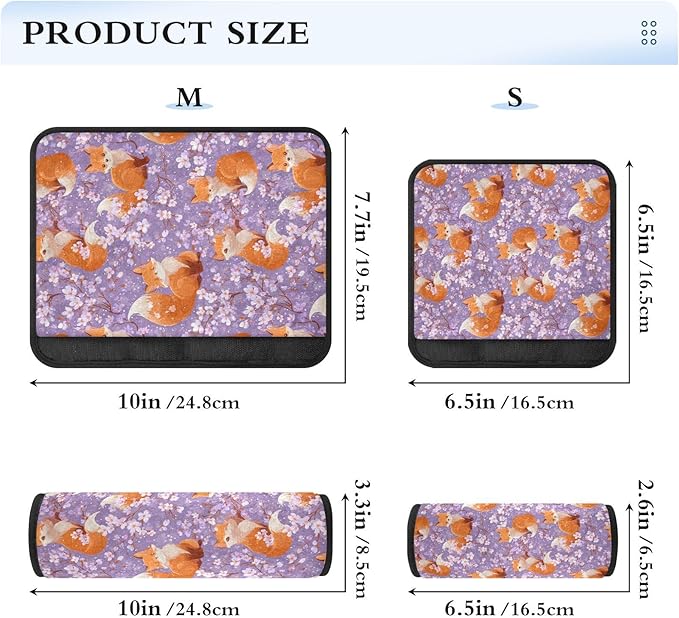 2 Pack Seatbelt Covers Seat Belt Cover Pad for Adults Boys Girls Car Seat Strap Covers Pads Cushion Universal Shoulder Strap Pad Protector for Backpack Camera Bag 6.5 Inch Purple Sakura Blossoms and F