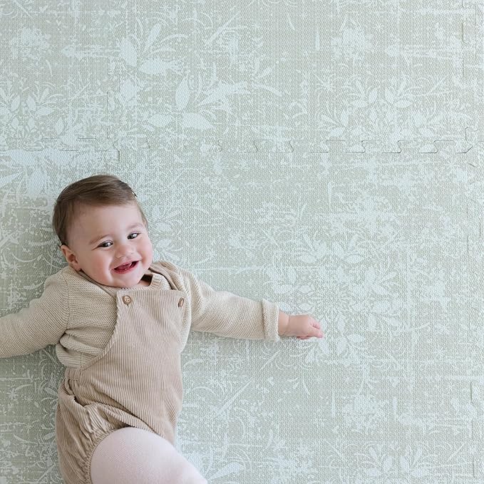 Little Landings Baby Play Mat for Floor - Eden (4x6ft) - Premium EVA Foam Play Mat for Babies & Toddlers (Ages 0-5+) - Non-Toxic Playmat for Tummy Time, Crawling & Playroom - Stylish & Comfortable