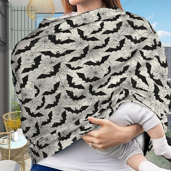 Black Bat Baby Car Seat Covers Carseat Canopy Soft Infant Stroller Cover Nursing Breastfeeding Covers for Girls Boys Newborn