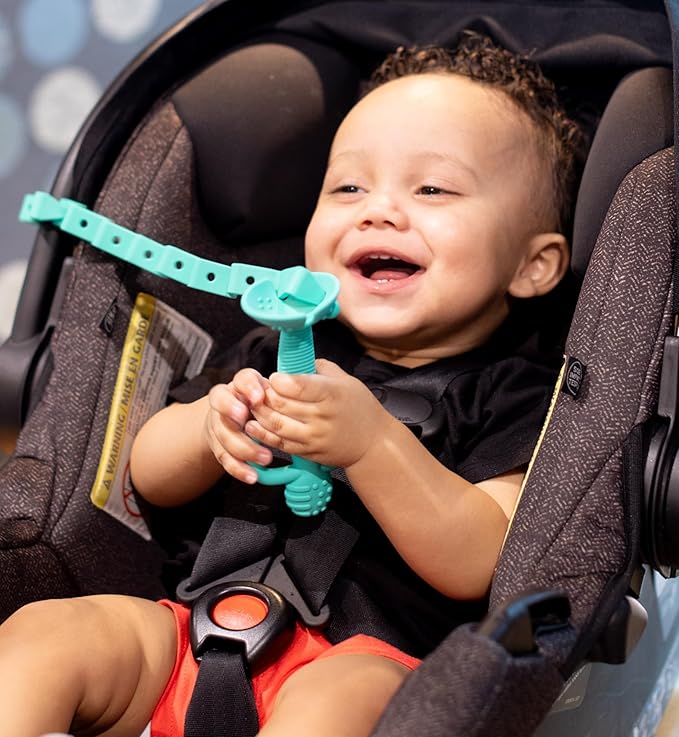 Busy Baby Toy Bungee - Dishwasher Safe Toy Strap - 100% Food-Grade Silicone (Tan)