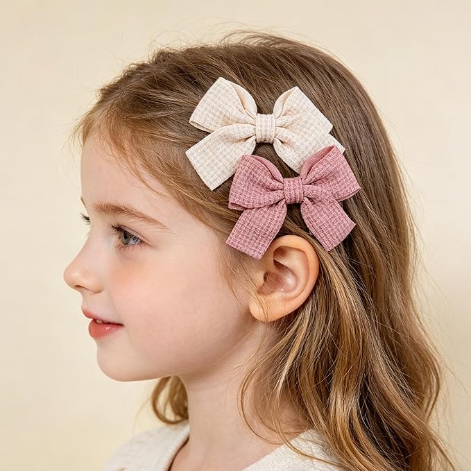 20PCS Baby Girl Dog Gift Wrap Hair Bow Clips Barrettes Multicolor Textured Bow Barrettes for Girls, Daily Wear Hair Accessories Alligator Clip for Little Girls Toddler Kids Teens
