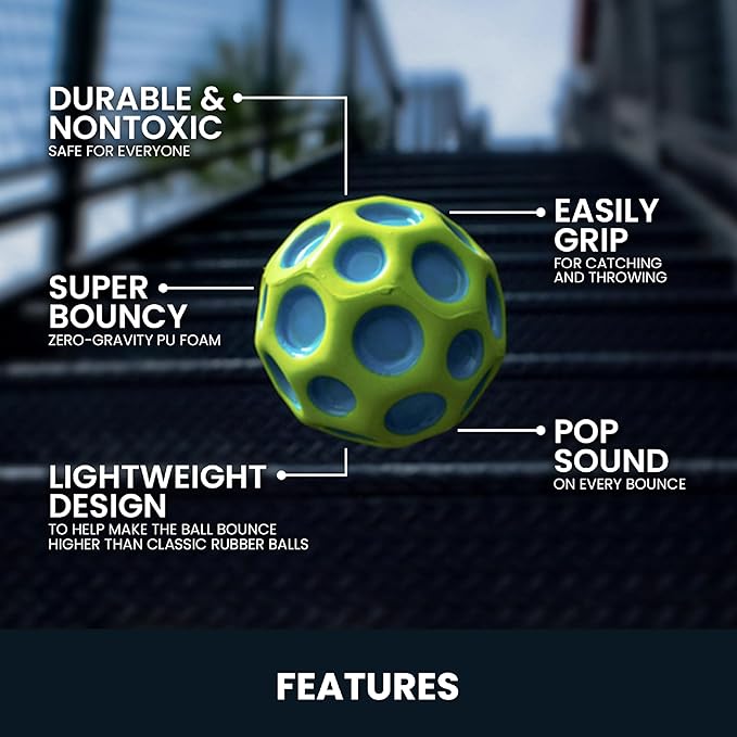 Waboba The Original Moon Ball 2 Pack - Super Bouncy Wall Balls for Kids and Teens - Outdoor Sports Toy Gift - Yellow & Cobalt