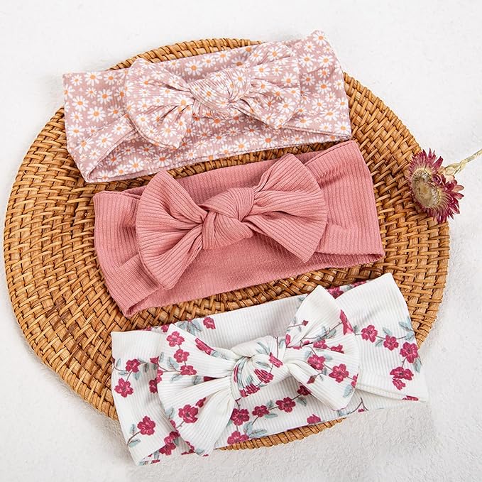 KIDOCHEESE Baby Girl Headbands with Bows Soft Elastics Hairbands Hair Accessories for Newborn Infant Toddler Kids