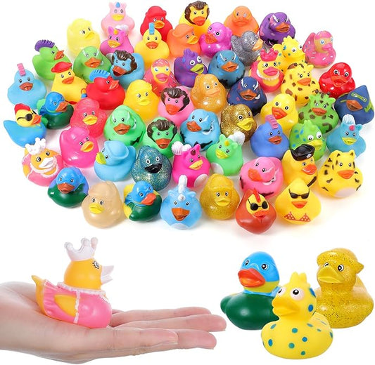 30Pcs Rubber Ducks Assorted Plastic Bulk Rubber Duck for Cruise Ducks Ducking Bath Pool Toys Duck Party Favors Cruise Ships Hiding Classroom Exchange Gifts for Kids Teens