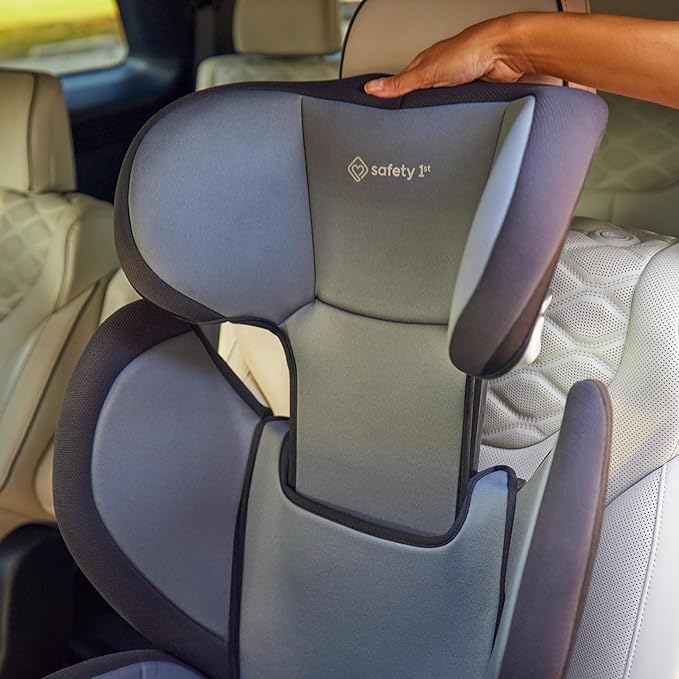 Safety 1st Grow and Go 2-in-1 Booster Car Seat with ComfortWings, Converts High-Back to Backless, 19" Wide, Fits 3 Across, Lightweight, Foldable, Easy-Clean, Cup Holders, 40-100 lbs, Crushed Grape