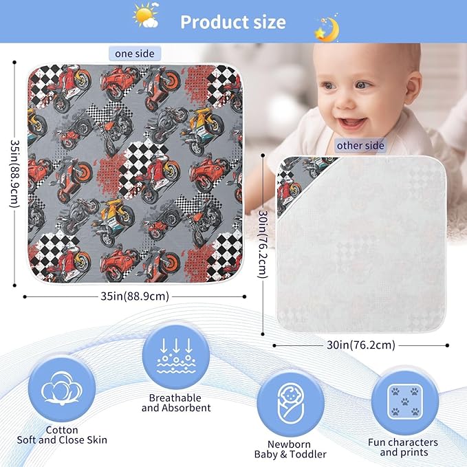 Pigsaly Car Racing Cartoon Hooded Baby Towel Race Car Flag Baby Bath Towel Unisex Soft Organic Cotton Washcloths Toddlers Shower Gifts for Boys Girls Newborn 30 x 30 in