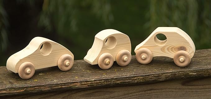 Wooden Toy Truck with Toy Cars - Personalized Toy - Semi Trailer Push Toy for Children and Toddlers