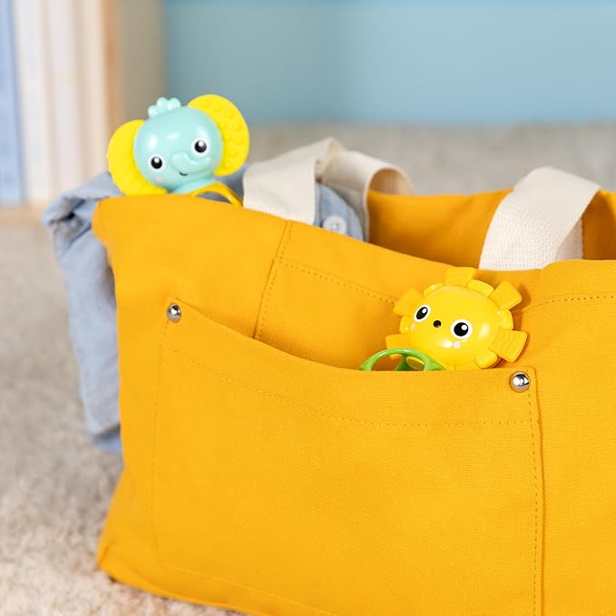 Bright Starts Soother Pals Easy-Grasp Teether Toys, 2-Pack Lion and Elephant Characters, BPA Free, Unisex, Ages Newborn +