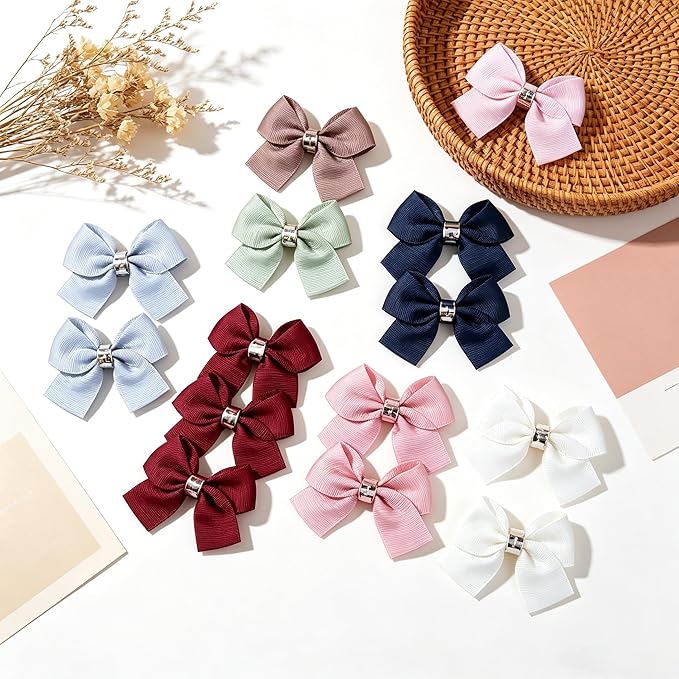 20PCS Baby Girl Dog Gift Wrap Hair Bow Clips Barrettes Grosgrain Ribbon Bow Hair Clips with Metal Clasp Accessories Accessories Alligator Clip for Little Girls Toddler Kids Teens