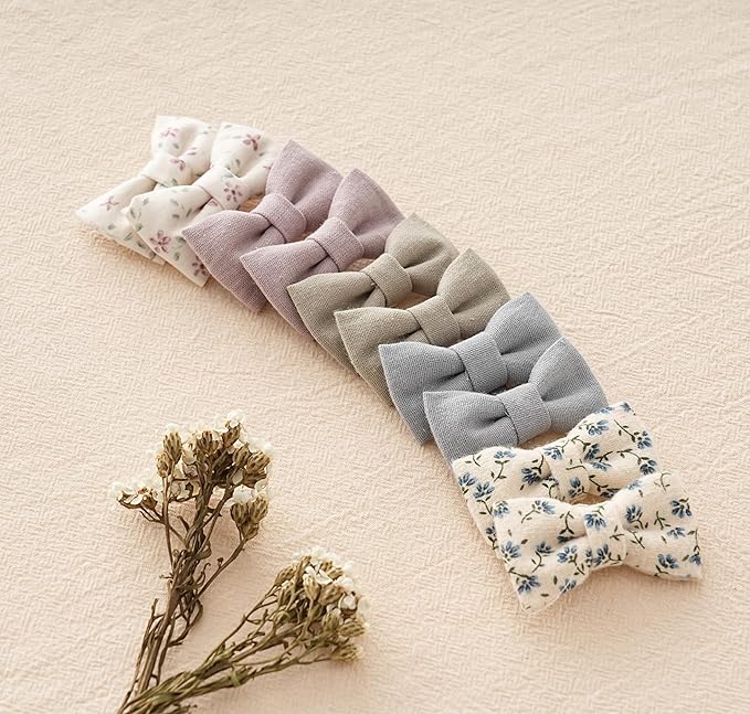 Baby Hair Clips with Bows for Girls,20pc Handmade Fully Lined Hair Barrettes,Hair Accessories for All Age Girls Toddlers Infants kids Gifts