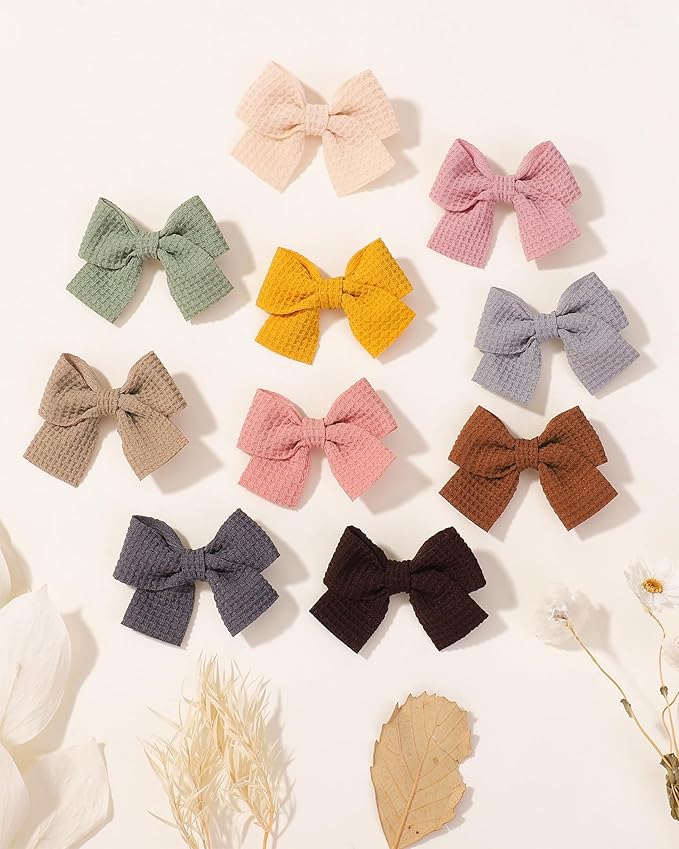 Jollybows 20pcs Baby Hair Clips Girls Bows 2" Mini Alligator Clip Toddler Pigtail Bow Fine Hair Clip