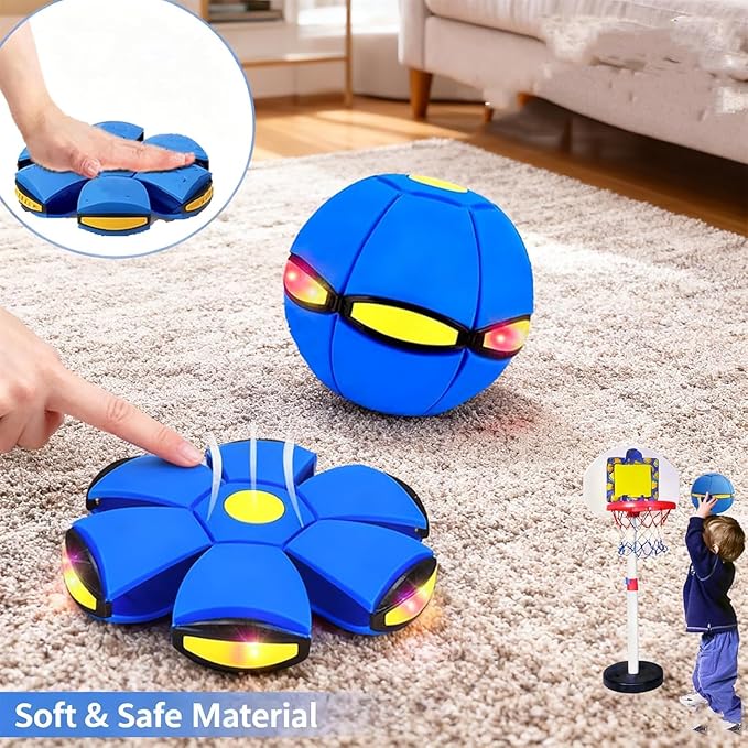 Magic Ball, Magic Metaball, Children Bouncing Ball, Parent-Child Interaction, Dual Form Freely Switchable, with 6 Light for Kid