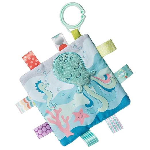Taggies Crinkle Me Toy with Baby Paper & Squeaker, 6.5 X 6.5-Inches, Sleepy Seas Octopus