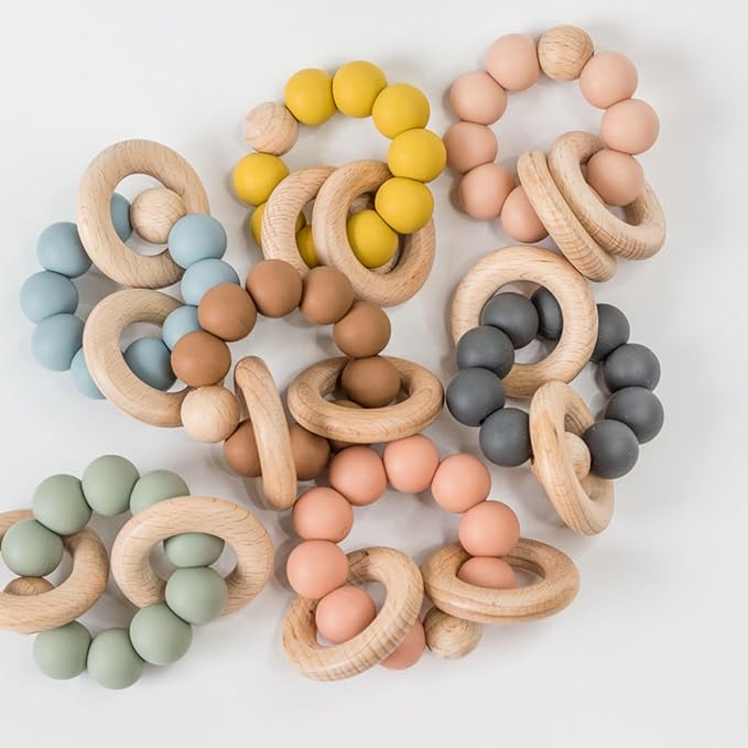 Babeehive Goods Teething Ring | Soothing Comfort for Your Little One | Safe and Effective Relief | Highly Sffective Teething Aid, Perfect for Soothing Sore Gums and Providing Comfort (Apricot)