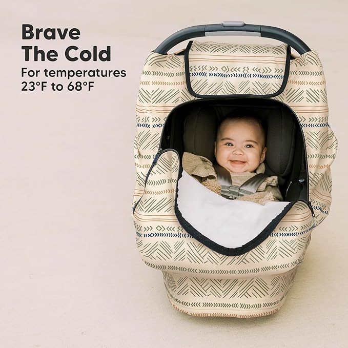 KeaBabies Winter Car Seat Cover Baby, Newborn - Universal Fit Infant Carseat Covers Baby Girl, Boy, Breathable, Lightweight Blanket, Easy to Use Stroller Canopy, Rain, Wind, Sun Shade (Maya)