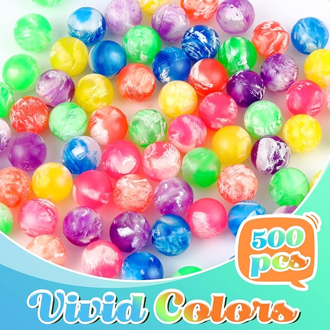 Sumind 500 Pcs Kids Small Bouncy Balls in Bulk Rubber High Bouncing Balls for Baby Toddler Birthday Party Favors Gift Game Prizes Vending Machines Fillers Outdoor Activities (0.98 Inch)