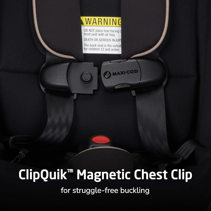 Maxi-Cosi Kani 4-in-1 Infant Kids Convertible Car Seat, Rear-Facing, Forward-Facing, Booster, Slim 3-Across Fit, Magnetic Buckle, 5-Position Recline, Fits 5-100 lbs, 19-57 in, Caspian Caviar
