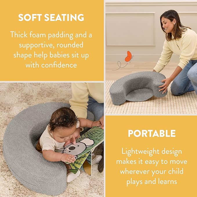 Sit 'n' Support Ring-Shaped Floor Cushion, Baby Essentials, Grey