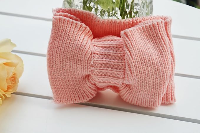 Baby Girl Topknot Headband for Baby Oversized Baby Bow Head Wrap Warm Knitted Hair Band for Toddler Kids