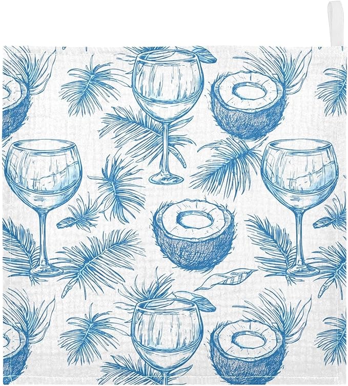 vvfelixl Baby Muslin Washcloths Wine Beach Party Baby Burp Cloths Cotton Babys Face Towel for Newborn Infants Boys Girls Soft and Absorbent 11.8 X 11.8 in, 3 Pack