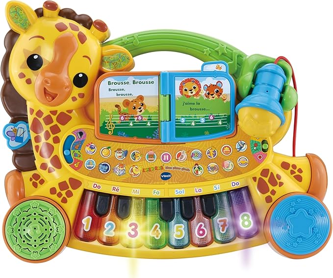 VTech - My Giraffe Jungle Rock Piano, Baby Musical Instrument, Talking and Interactive Children's Piano Keyboard with Karaoke Microphone, Gift for Children from 18 Months