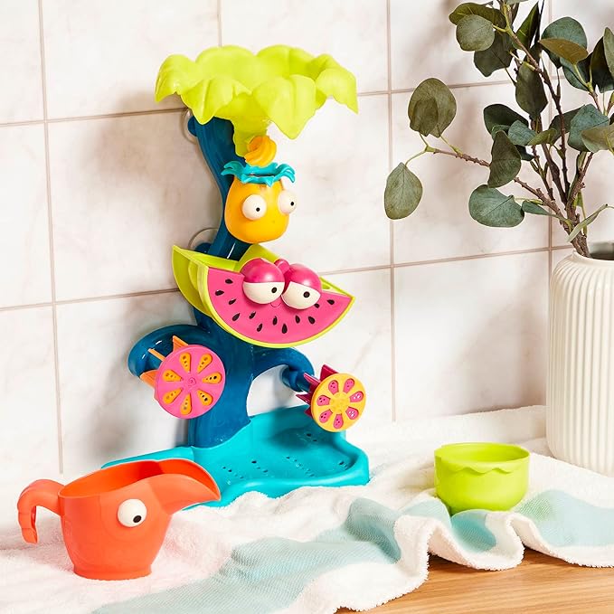 B. toys – Tropical Waterfall Water Wheel Toy – Sand Play for Toddlers – Beach, Pool, Bath Toys with Cups & Accessories – Fun Outdoor Activities for Kids 18+ Months