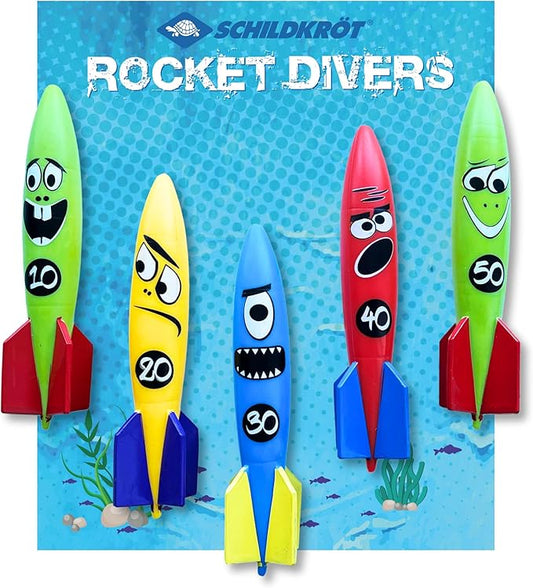 Schildkröt Rocket Miscellaneous Set, 5 Underwater Rockets, Diving Toy for Children from 5 Years, Ideal for Swimming Pool or Bathtub