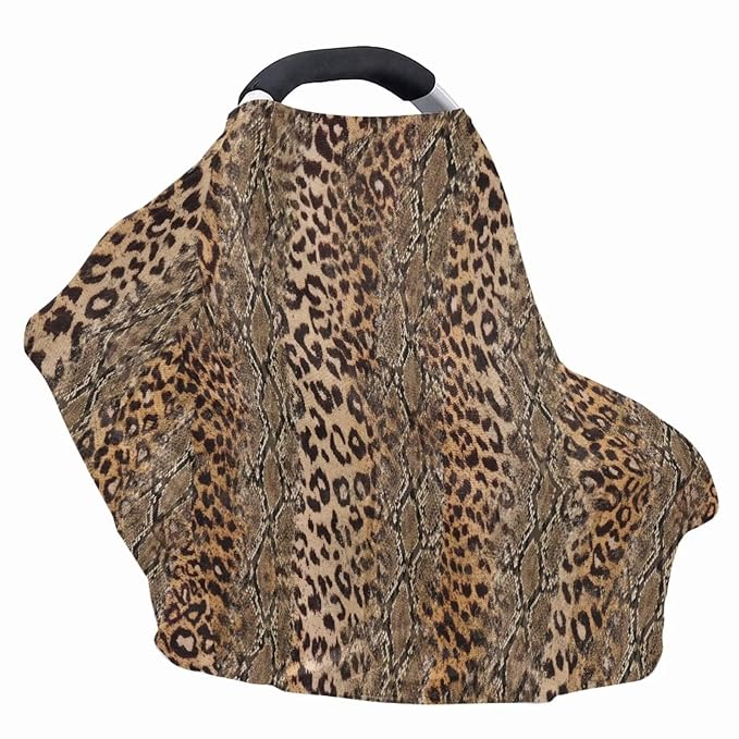 Forchrinse Wild Leopard and Snake Print Nursing Cover Breastfeeding Scarf Fashion Baby Car Seat Cover for Boys Girls Multi-Use Infant Carseat Canopy