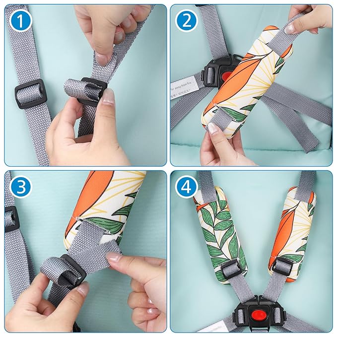Accmor Car Seat Strap Pads for Baby Toddler Kids, Car Seat Strap Covers, Super Soft Seat Belt Covers Fits for All Car Seats, Pushchair, High Chair, Stroller
