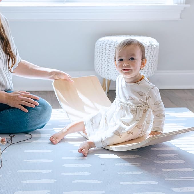 Little Landings Baby Play Mat for Floor - Shoreline (6x6ft) - Premium EVA Foam Play Mat for Babies & Toddlers (Ages 0-5+) Non-Toxic Playmat for Tummy Time, Crawling & Playroom - Stylish & Comfortable