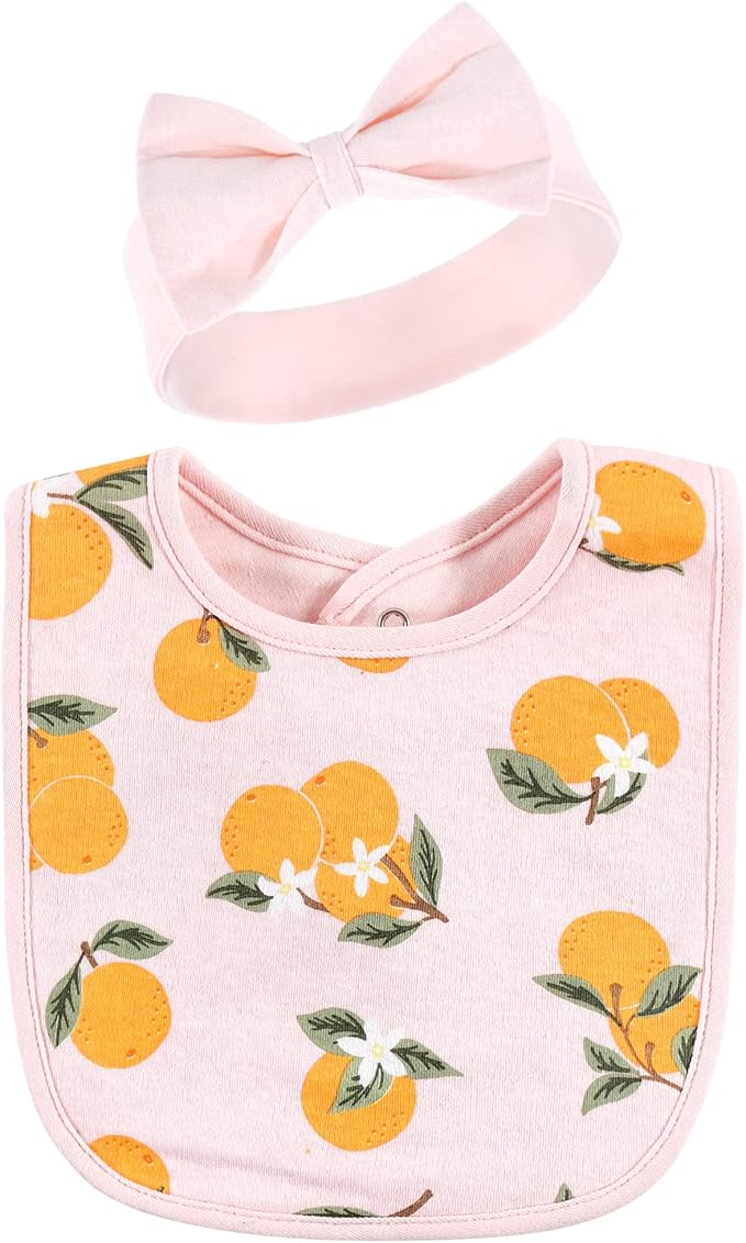 Hudson Baby Unisex Baby Cotton Bib and Headband Set