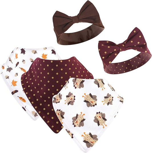 Hudson Baby Unisex Baby Cotton Bib and Headband Set