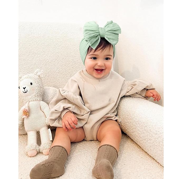 Niceye Handmade Baby Headbands Soft Stretchy Nylon Hair Bands with Bows for Newborn Infant Baby Toddler