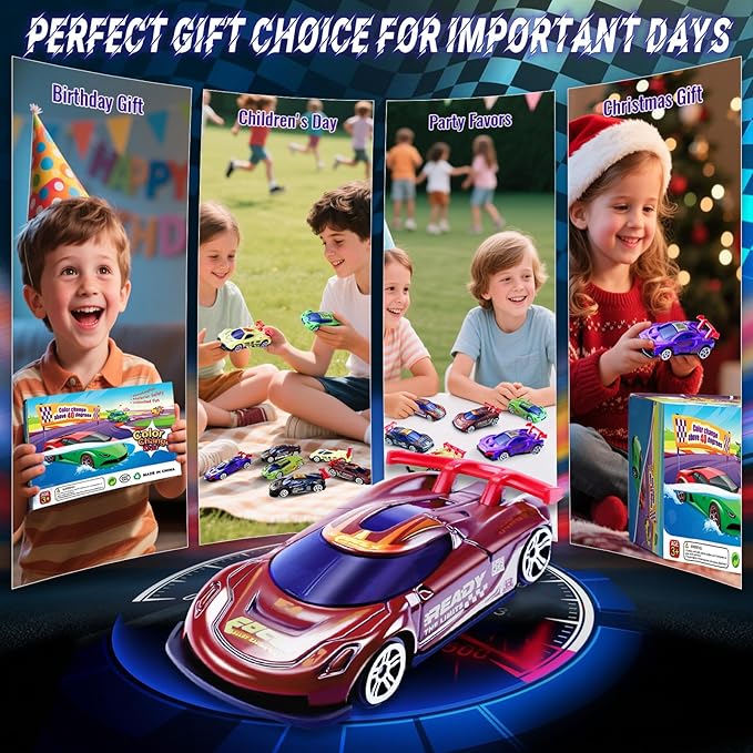 Color Change Race Car Series - 6pcs Mini Color Change Sports Car Toy,Vehicle Bath Toy Set,Bathtub Water Table Toy,for Easter Fillers,Goodie Bags Fillers,Themed Party,Carnival Prize for Kids 3+