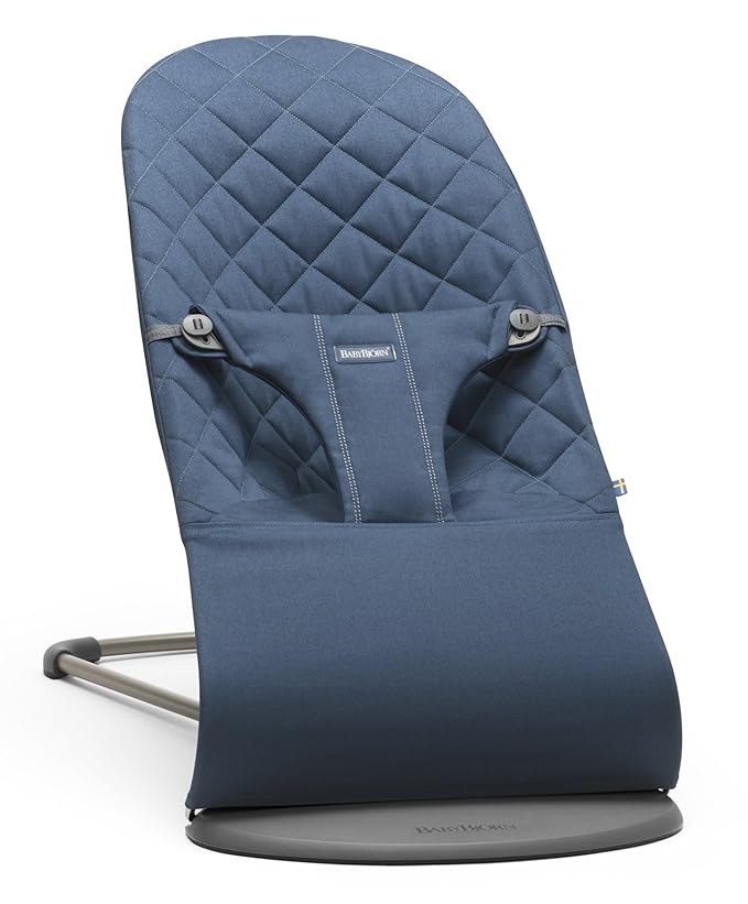 BabyBjörn Fabric Seat for Bouncer, Midnight Blue, Cotton, Midnight Blue, 1 Count (Pack of 1)