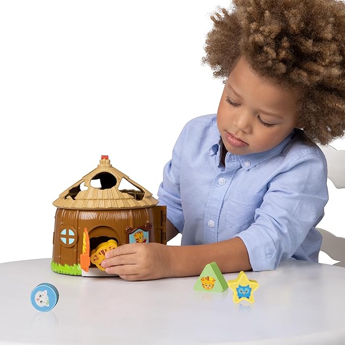 Daniel Tiger's Neighborhood Baby Shape Sorter Toy Bungalow Sorter Play Set for Toddlers Comes with 6 Colorful Shaped Blocks