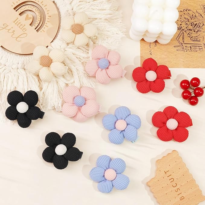 CÉLLOT Flower Hair Clips,10 Pcs Non-Slip Flower Bows Alligator Clips Hair Accessories for Girls Toddlers Teens and Women