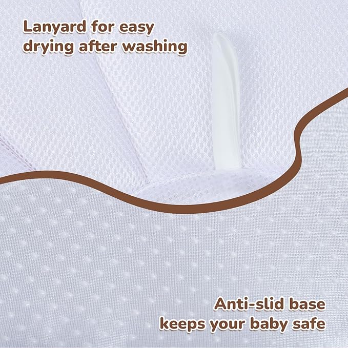 YooxArmor Baby Bath Pad for Infant Bathtub Sink, Non-Slip Flower Bathtub for Infants 0-6 Months, Soft Baby Sink Bath Cushion for Babies Bath Time, Newborns Bath Essentials Must Haves-Owl