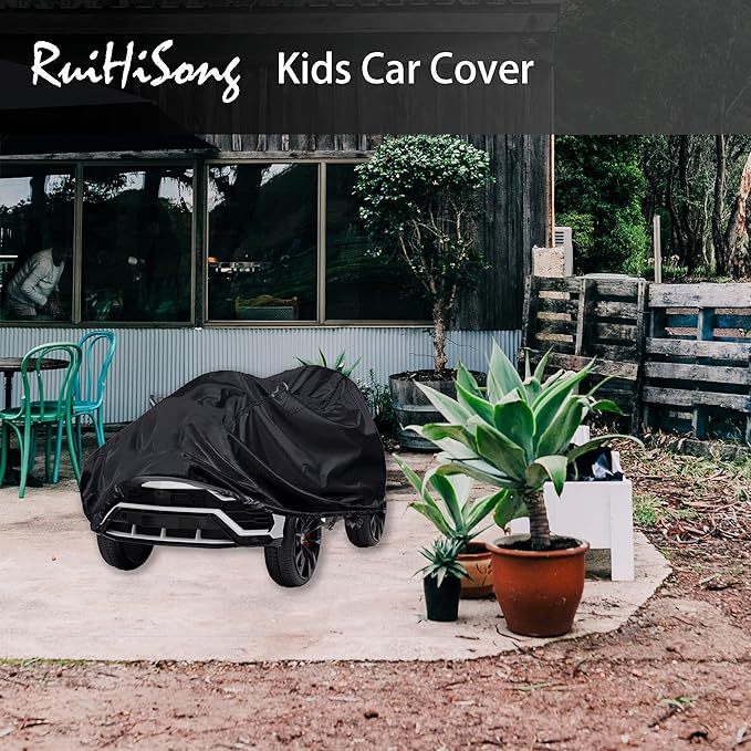 Kids Car Cover,Outdoor Heavy Duty 600D for Kids Waterproof Cover,Kids Ride-On Toy Car Cover with Buckle and Vent,All Weather,The Handle is a Reflective Strip Again