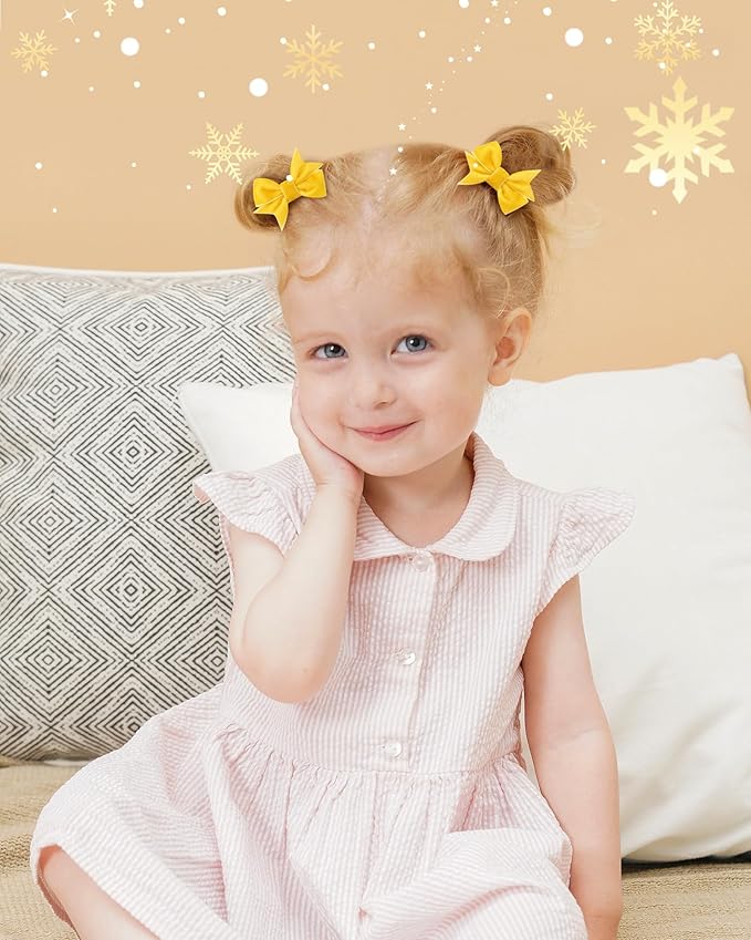 doboi 30PCS Christmas Hair Bows Velvet Baby hair clips 2" mini bows for hair Fully Lined Hair Barrettes Alligators for Infants Toddlers