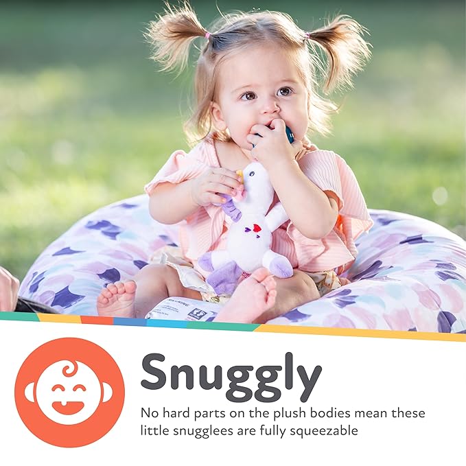 Nuby Calming Natural Flex Snuggleez Pacifier with Plush Combo Set for Cuddling with Comfort, Dino