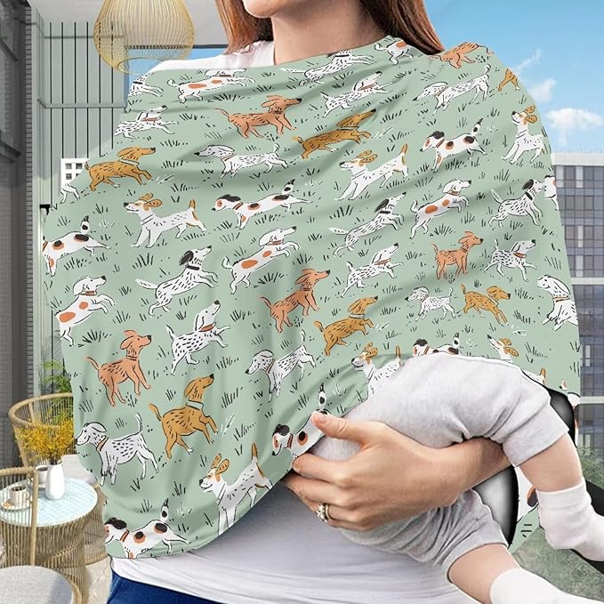 Binienty Cartoon Puppy Design Baby Stuff Car Seat Covers Womens Multi-use Cover Carseat Canopy, Elastic Lounger Canopy - Newborn Essentials, Nursing Top