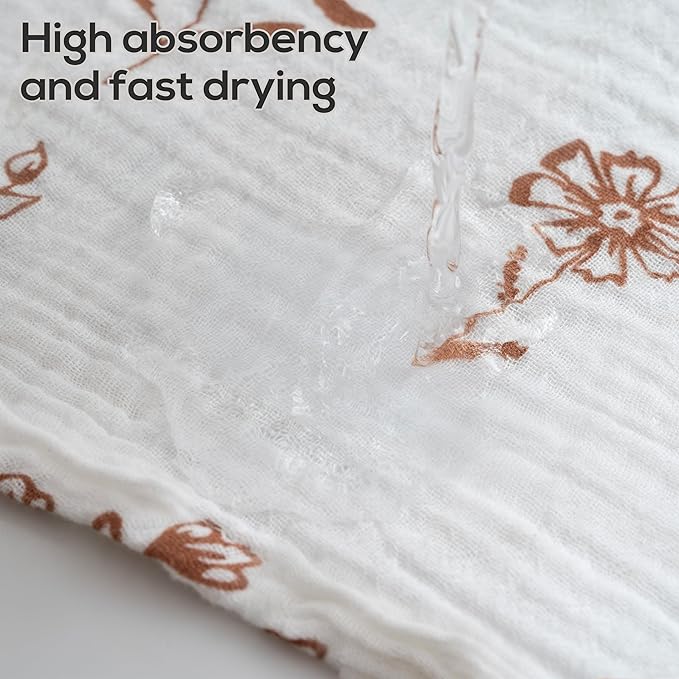 Muslin Baby Washcloths for Newborns, Pack of 8, 11"x11", Super Soft Cotton, Absorbent and Gentle, Baby Cotton Wipes, Baby wash Cloths