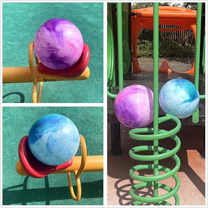 Marbleized Bouncy Balls - Set of 2 Large Inflatable Bouncy Ball with Hand Air Pump & 2 Pin Neddles