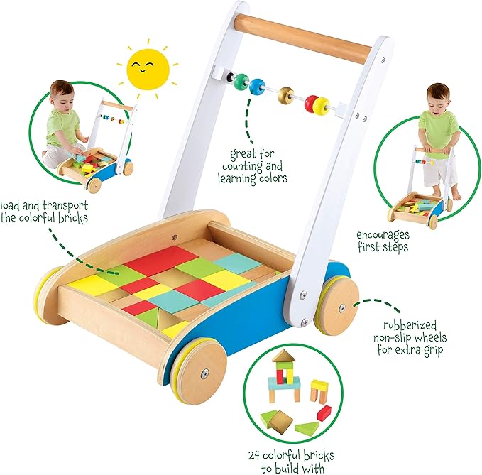 Early Learning Centre Wooden Toddle Truck, Hand Eye Coordination, Physical Development, Instills Confidence, Kids Toys for Ages 18 Month, Amazon Exclusive