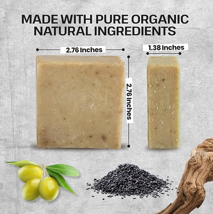 Dr. Ancient Black Seed Soap Bar – Organic, Natural, Vegan Handmade Soap with Black Seed Oil for Deep Cleansing and Hydration, Chemical-Free and Eco-Friendly, Suitable for All Skin Types