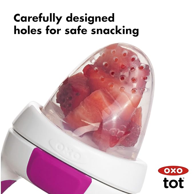 OXO Tot Silicone Self-Feeder 2 Pack Teal/Pink