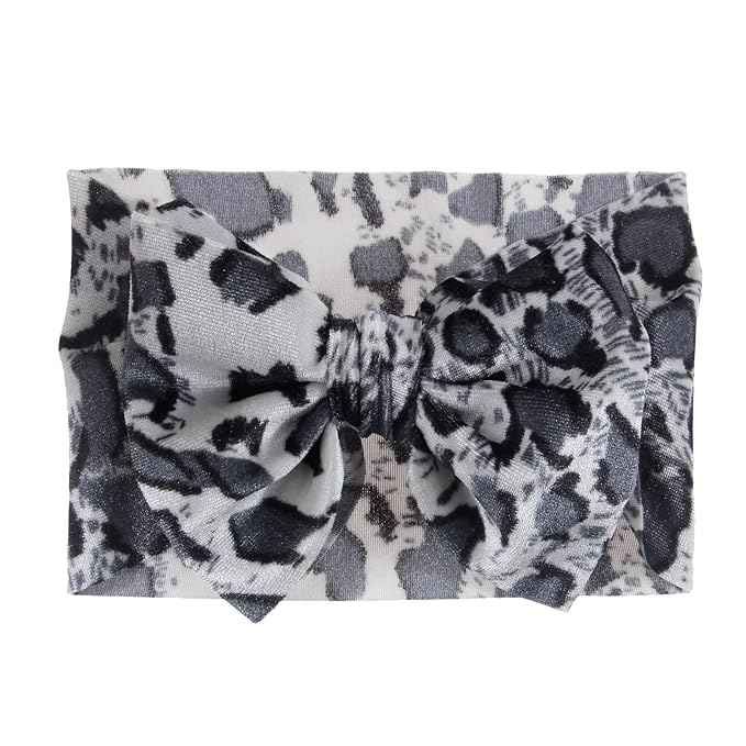 Nishine 5PCS Baby Girls Soft Wide Leopard Hair Turban Head Wraps Kids Stretchy Knotted Bows Headband for Children Hair Accessories Infant Headwraps